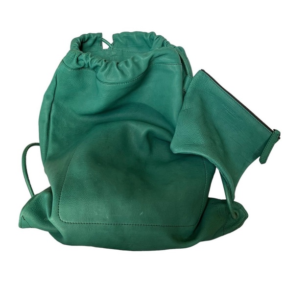 Burberry Nappa Leather Bottle Green Little Duffle Men's Drawstring Backpack Bag - Picture 2 of 16